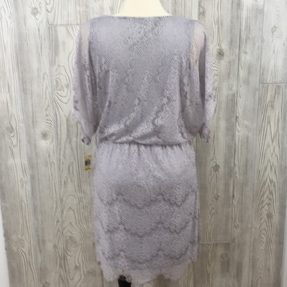 Vintage Alfani Dress Gray Lace Layered Size Medium - Picture 6 of 7